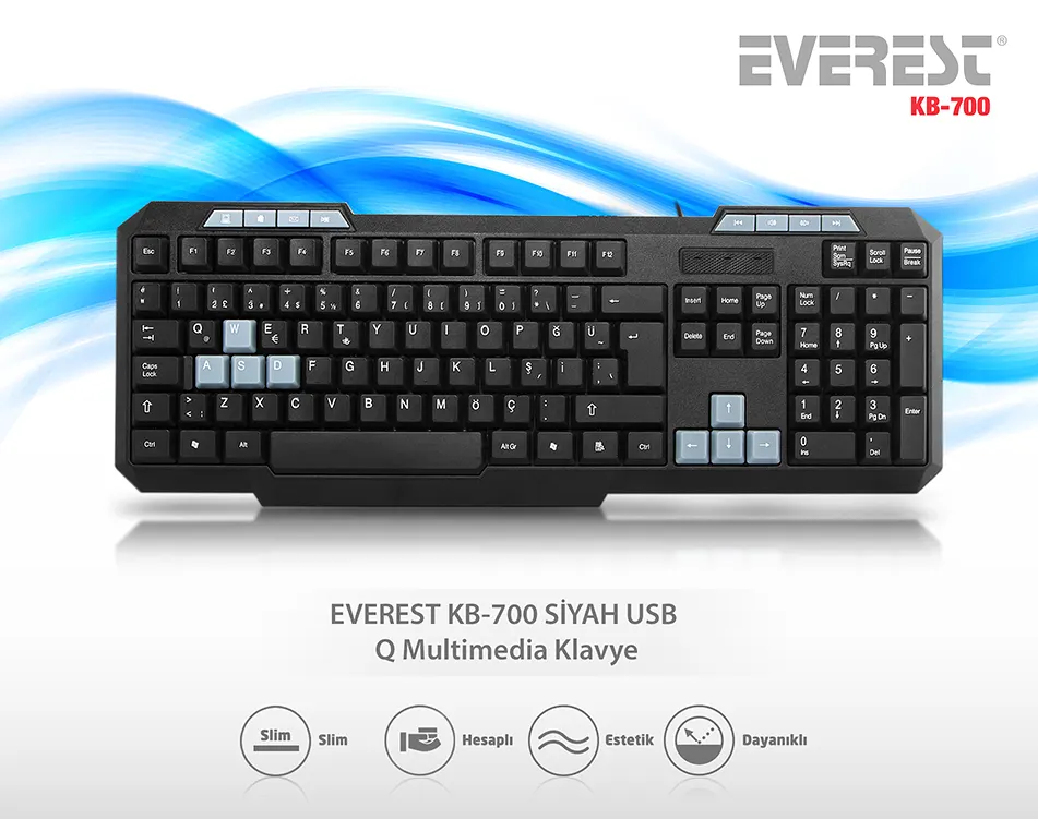 Everest Kb-700 USB Multimedya Klavye