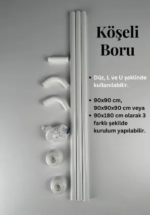 Banyo Perdesi Borusu Köşeli 3
