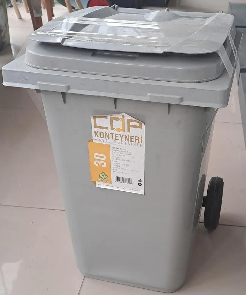 ÇÖP KONTEYNER 30 Lt. ÇETİN GRİ ( H : 48 x 33 x 40 cm ) 2