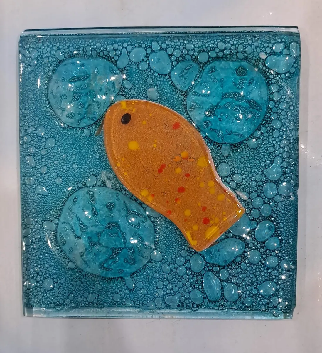 LEVA DEKORATİF CAM BANYO GİDER SÜSÜ ( 10 x 10 cm ) - BALIK