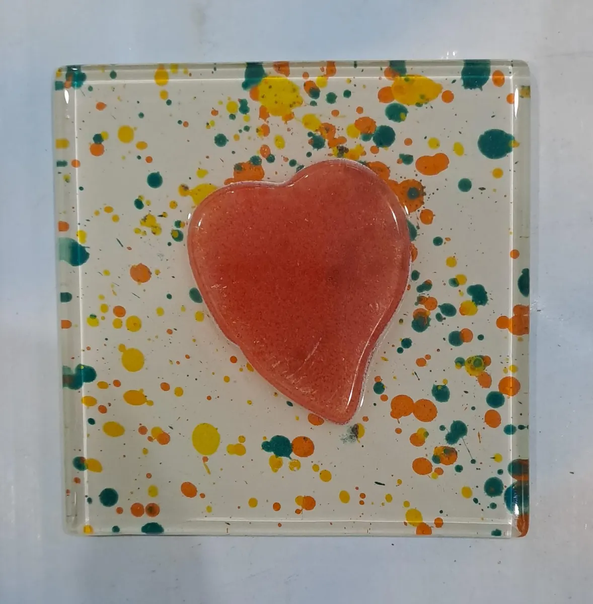 LEVA DEKORATİF CAM BANYO GİDER SÜSÜ ( 10 x 10 cm ) - KALP