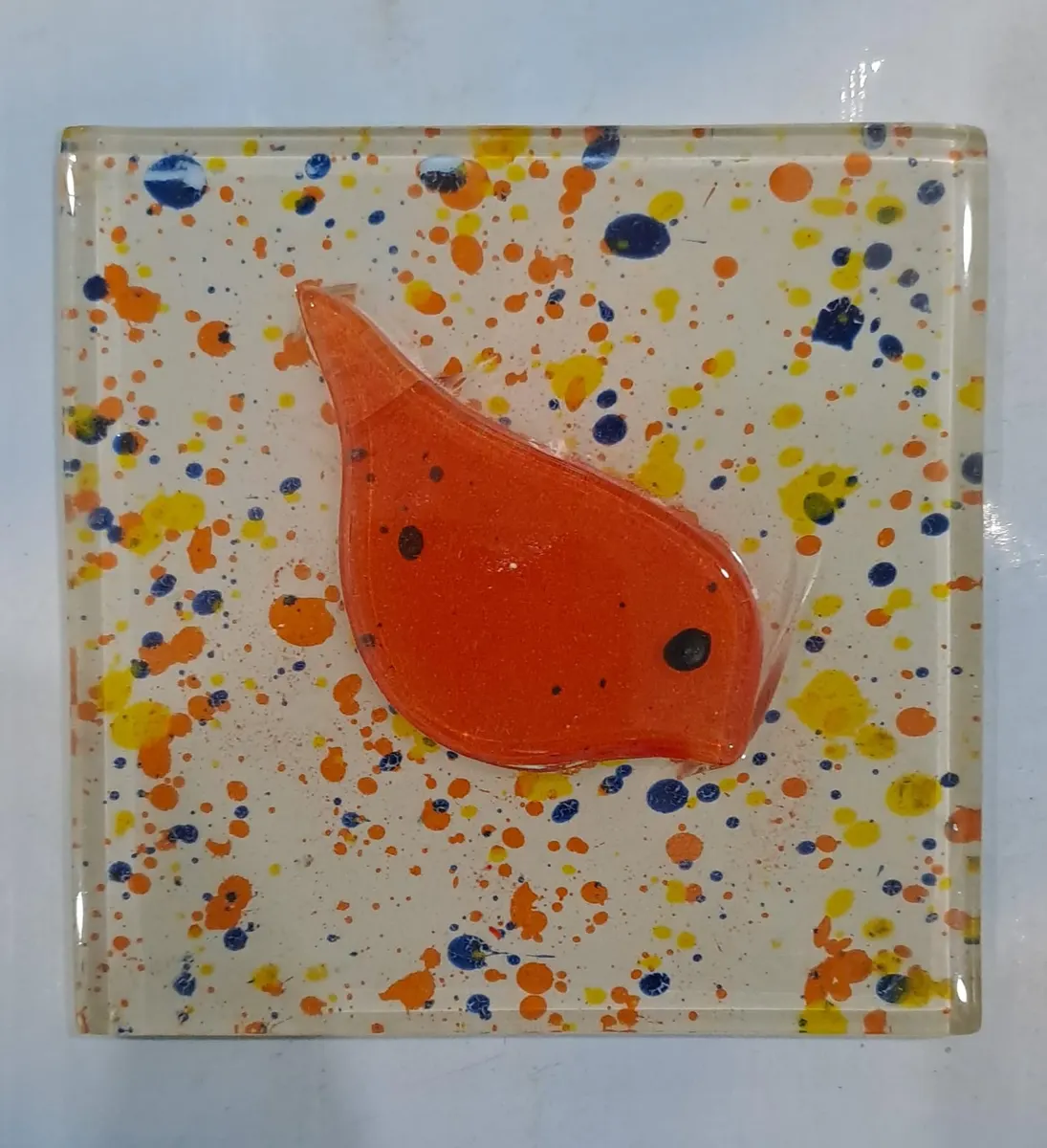 LEVA DEKORATİF CAM BANYO GİDER SÜSÜ ( 10 x 10 cm ) - KUŞ