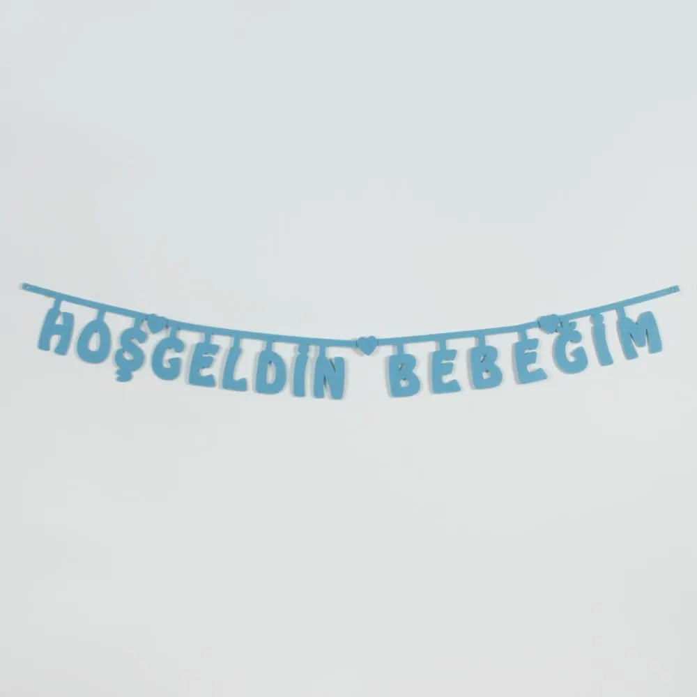 KEÇE YAZI MAVİ - Hoşgeldin Bebeğim