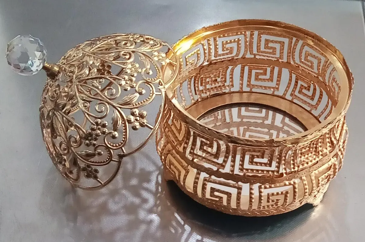 2X-007 Metal Taşlı Sunumluk - İkramlık - Şekerlik 2