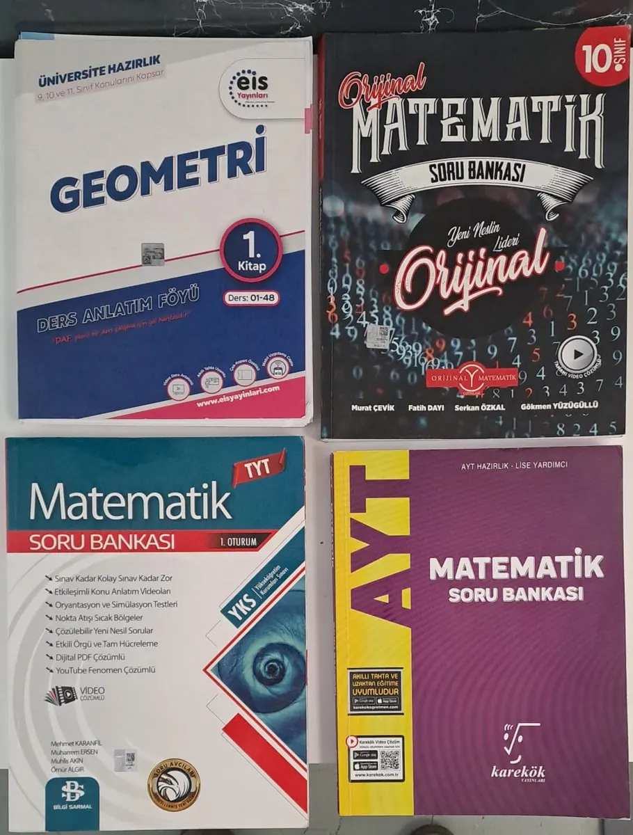 EİS - Orjinal Matematik - Bilgi Sarmal - Karekök Yayınları TYT - AYT - 10.SINIF Geometri - Matematik SORU Bankası ( 2.EL )