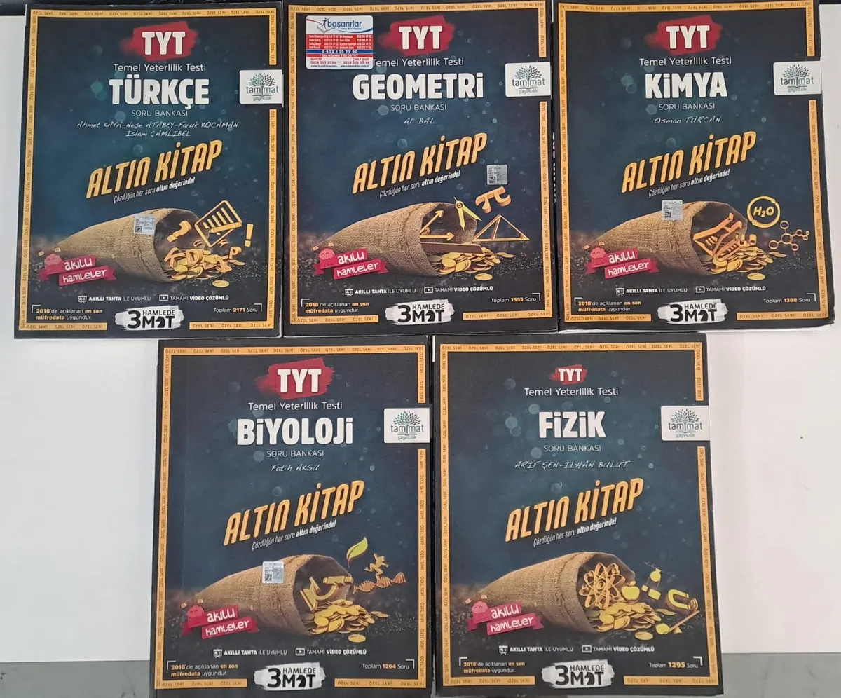 Tammat Yayınları TYT Geometri - Biyoloji - Kimya - Fizik VE Türkçe SORU Bankası ( 2.EL ) 2