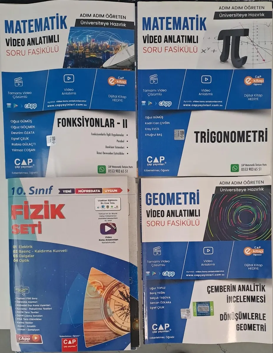 ÇAP Yayınları TYT - AYT Matematik - Geometri Fasikülleri VE 10. Sınıf Fizik SETİ ( 2.EL ) 2