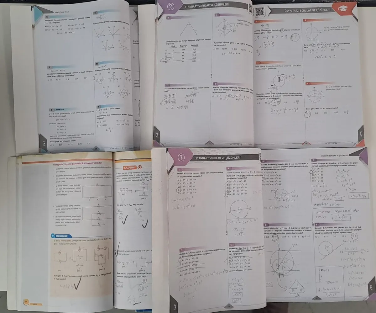 ÇAP Yayınları TYT - AYT Matematik - Geometri Fasikülleri VE 10. Sınıf Fizik SETİ ( 2.EL )