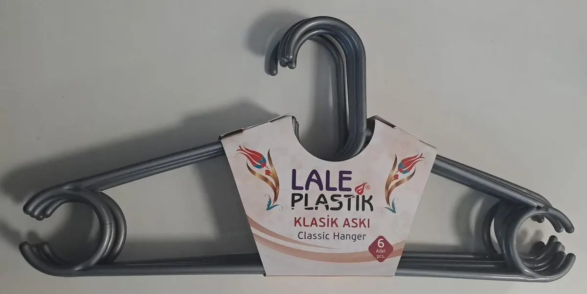 LALE Plastik Elbise Askısı Klasik 6 LI Karışık Renkli 3