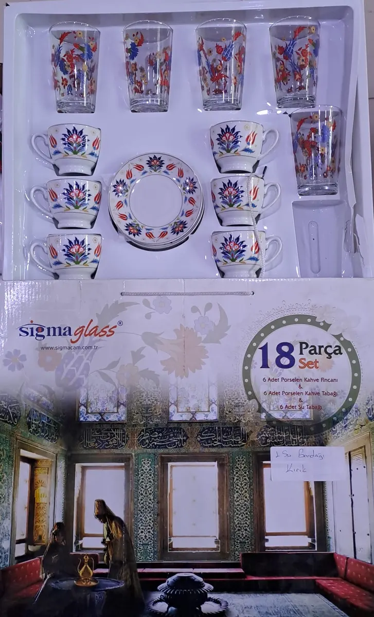 Sigma Glass Kahve SETİ 18 Parça SET ( 17 Parça Olarak Gönderilecektir )