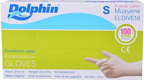 Dolphin Lateks Muayene Eldiveni Pudralı S Beden