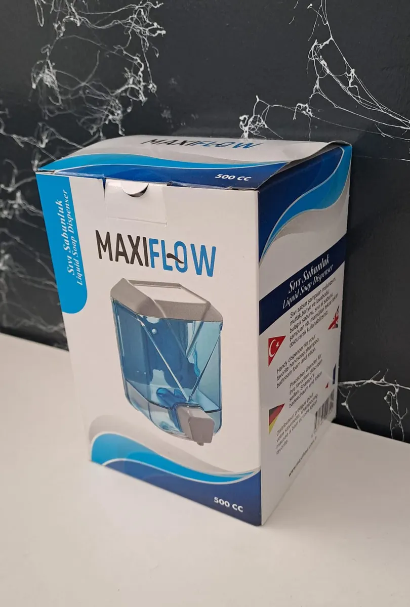 MAXIFLOW PLASTİK SIVI SABUNLUK - ŞEFFAF MAVİ 500 ml ( 13434 ) 2