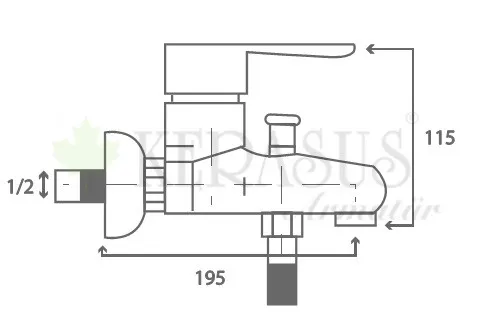 Kerasus Elvin Serisi - MİX Banyo Bataryası 35Ø Antrasit GRİ 3