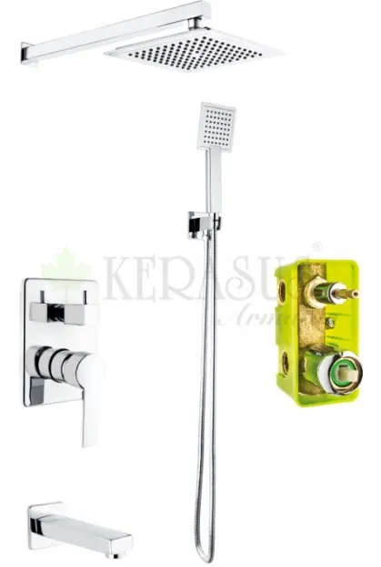 Ankastre DUŞ Bataryası SETİ - KARE SET 3 Yollu