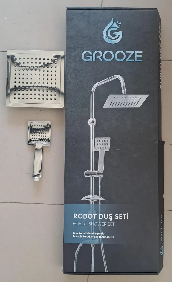 Grooze Robot DUŞ SETİ - FLAT DUŞ SETİ - Kenza - Komple KROM 3
