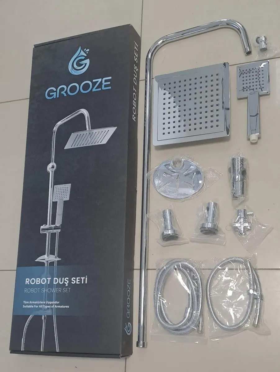 Grooze Robot DUŞ SETİ - FLAT DUŞ SETİ - Kenza - Komple KROM 4