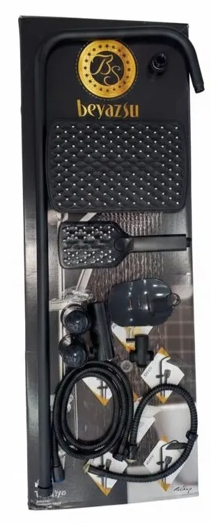 Beyazsu Robot DUŞ SETİ - FLAT DUŞ SETİ - Tokyo - Komple Siyah
