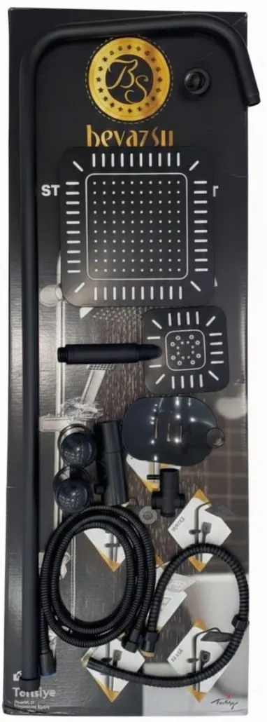 Beyazsu Robot DUŞ SETİ - FLAT DUŞ SETİ - Labirent - Komple Siyah