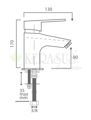 Kerasus Platınum Serisi - MİX Lavabo Bataryası 40Ø - MAT Siyah 2