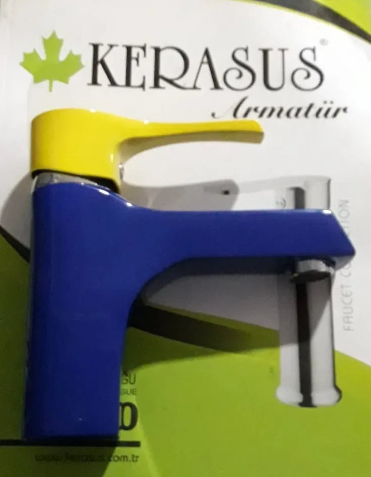 Kerasus SUN Serisi - MİX Lavabo Bataryası 35Ø SARI MAVİ 2