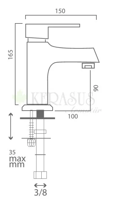 Kerasus SUN Serisi - MİX Lavabo Bataryası 35Ø SARI MAVİ 4