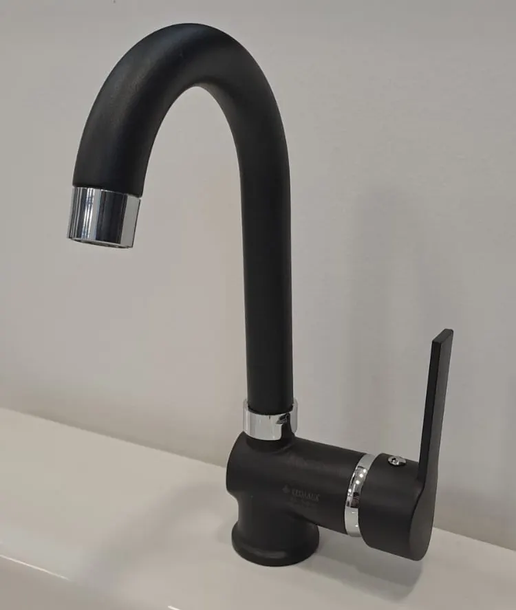 Kerasus RUBY Serisi - MİX KUĞU Lavabo Bataryası MAT Siyah 35Ø