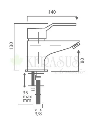 Kerasus Mercury Serisi - MİX Lavabo Bataryası ( M02-k Beyaz ) 3