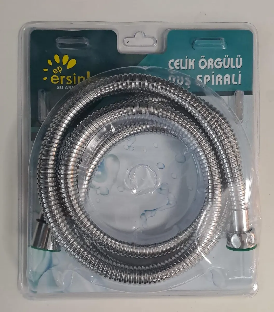 SPİRAL DUŞ HORTUMU LÜX ÇELİK ÖRGÜLÜ METAL SOMUNLU 150 - 170cm 3