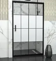 DUŞAKABİN 6mm CAM 1 SABİT 1 ÇALIŞIR 110-120 cm H:190cm - KAROLAJ DESENLİ CAM