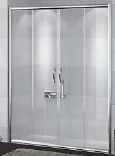 DUŞAKABİN 6mm CAM 2 SABİT 2 ÇALIŞIR 161-180 cm H:190cm - ŞEFFAF