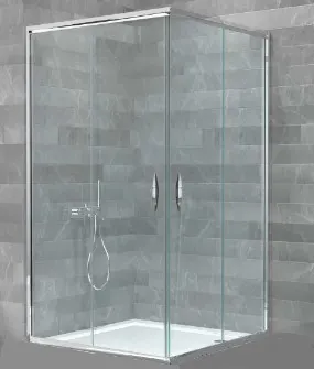 DUŞAKABİN 6mm CAM KARE 80X80 cm H:190cm - ŞEFFAF