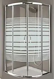 DUŞAKABİN 6mm CAM OVAL 90X90 cm H:190cm - DESENLİ