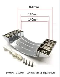 DUŞA Kabin KULP Takımı KROM Kaplamalı (14-15-16cm) 2