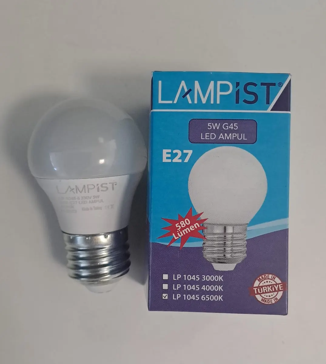 Lampist E27 DUY TOP LED Ampul 5W 580 LM Beyaz IŞIK 6500K G45