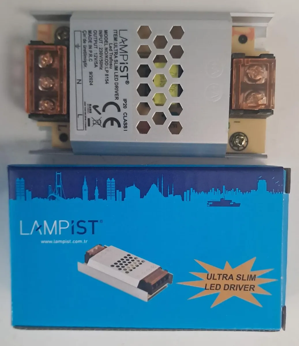 Lampist 5A Ultra SLİM LED Trafosu 12V Ip20 2