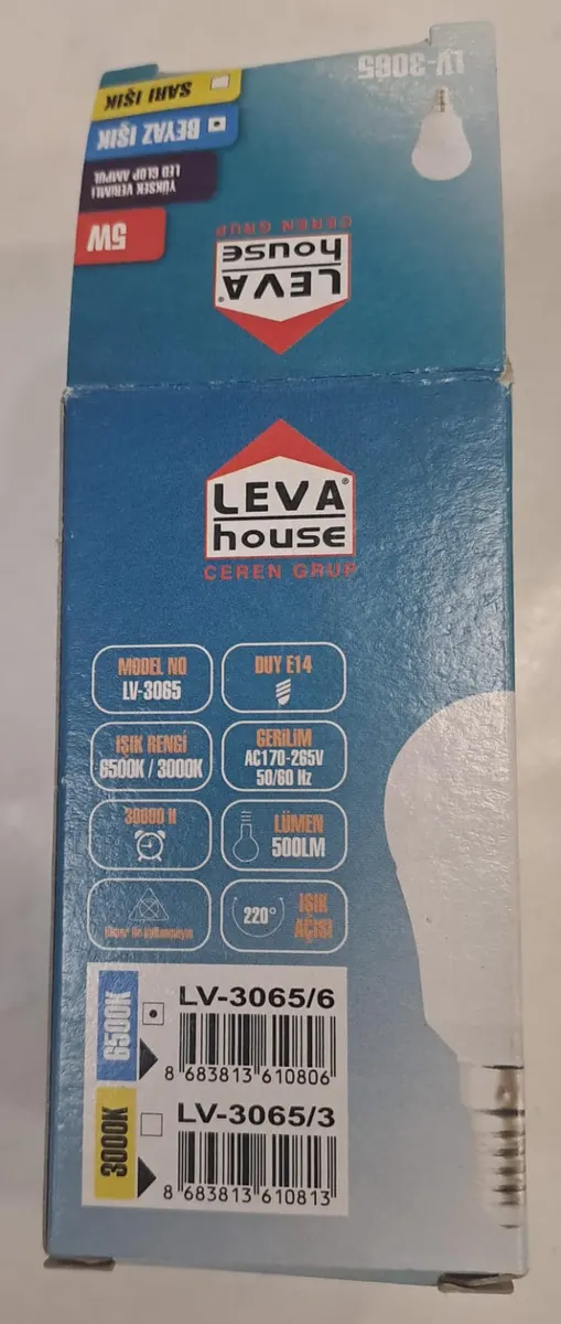 LEVA E14 DUY LED Ampül 5 W 500LM Beyaz IŞIK 2