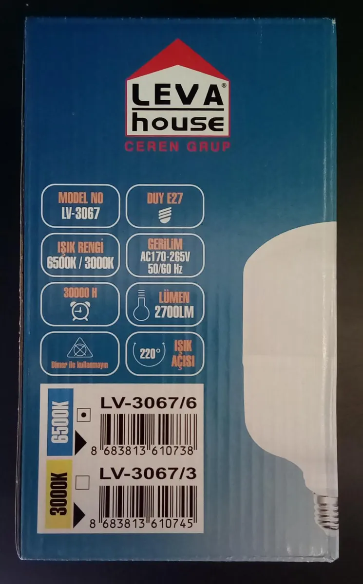 LEVA LED Ampul Torch E27 DUY 30 W 2700LM Beyaz IŞIK 2