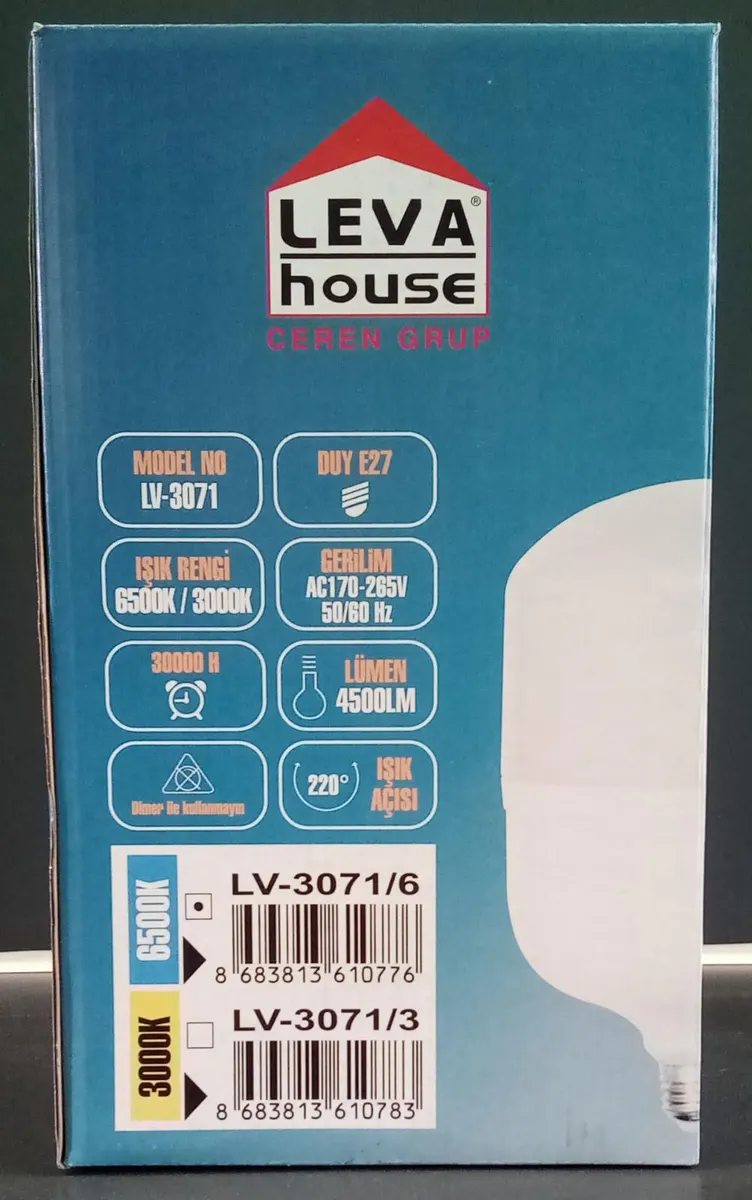 LEVA LED Ampul Torch E27 DUY 50 W 4500LM Beyaz IŞIK 2