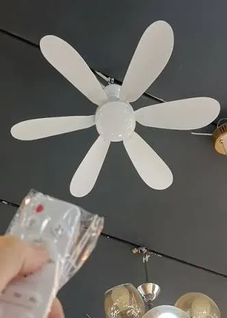 Detachable FAN Light Kumandalı 6 Kanat Pervane LED Ampul 3 RENK IŞIK MODU 24W E27 DUY