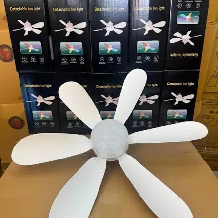 Detachable FAN Light Kumandalı 6 Kanat Pervane LED Ampul 3 RENK IŞIK MODU 24W E27 DUY 6