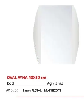 MAXIFLOW TEK AYNA 40 x 50 cm OVAL ( 34634 )
