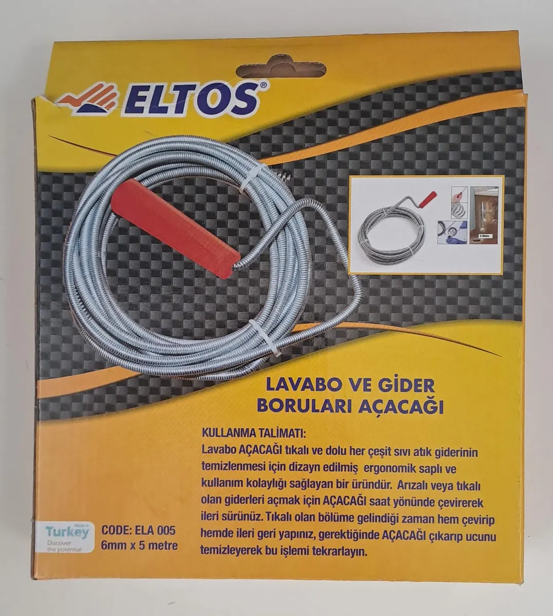 Eltos Lavabo VE Gider Boruları Açacağı - Kanal AÇMA 5 Metre
