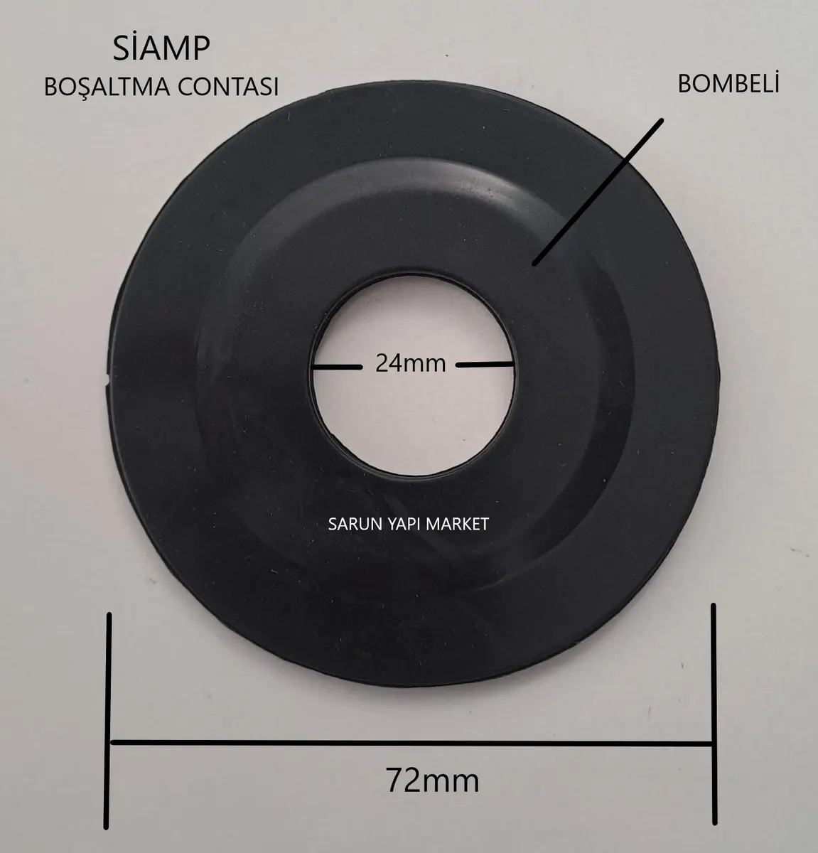SİAMP - GÖMME REZERVUAR İÇ TAKIM CONTASI ( DIŞ ÇAP 72mm / İÇ ÇAP 24mm ) BOMBELİ 2