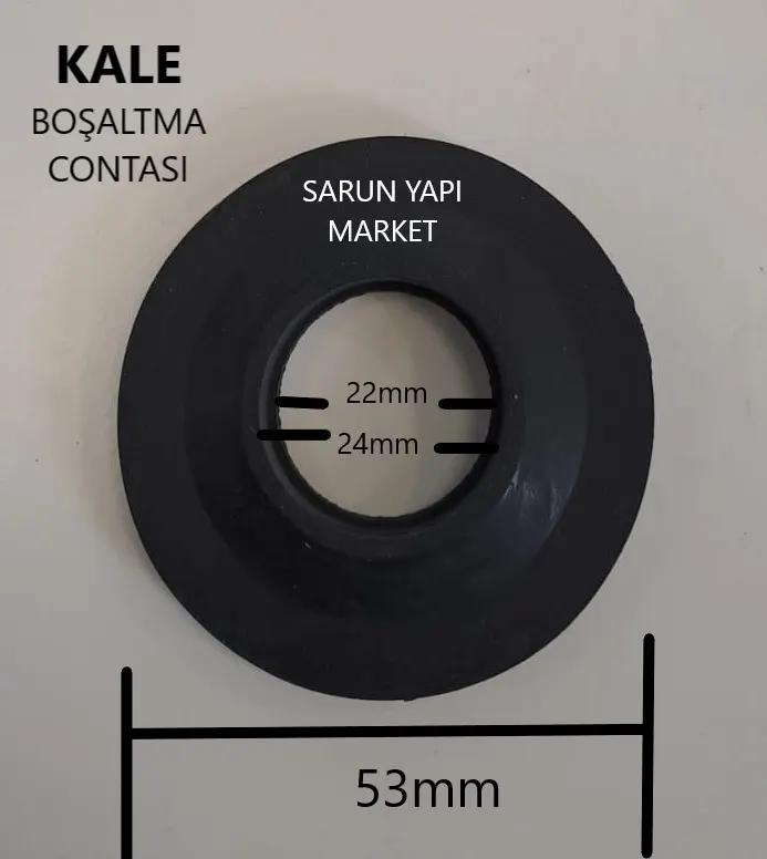 KALE - İNTEGRA GÖMME REZERVUAR İÇ TAKIM CONTASI (DIŞ ÇAP 53mm / İÇ ÇAP 24mm / ÇIKINTILI KISIM İÇ ÇAP 22mm ) BİR TARAF BOMBELİ - DİĞER TARAF ÇIKINTILI 3