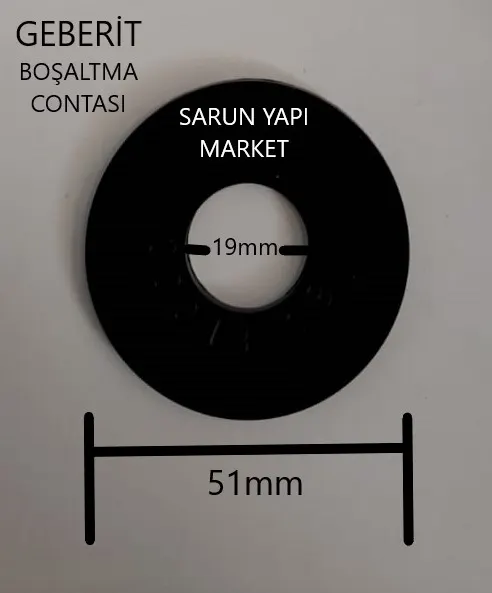 GEBERİT - GB 00013 - KÜÇÜK - GÖMME REZERVUAR İÇ TAKIM CONTASI (DIŞ ÇAP 51mm / İÇ ÇAP 19mm) 2