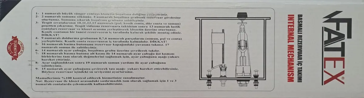 Fatex Rezervuar İÇ Takım Basmalı Alttan Girişli 4