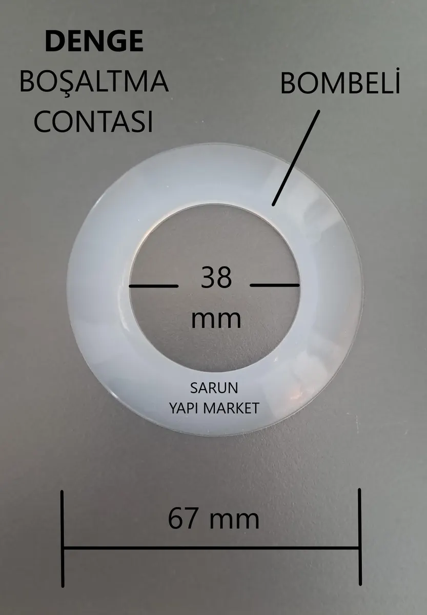 DENGE - İPLİ KLAPE GÖMME REZERVUAR İÇ TAKIM CONTASI (DIŞ ÇAP 67mm / İÇ ÇAP 38mm) BOMBELİ 2