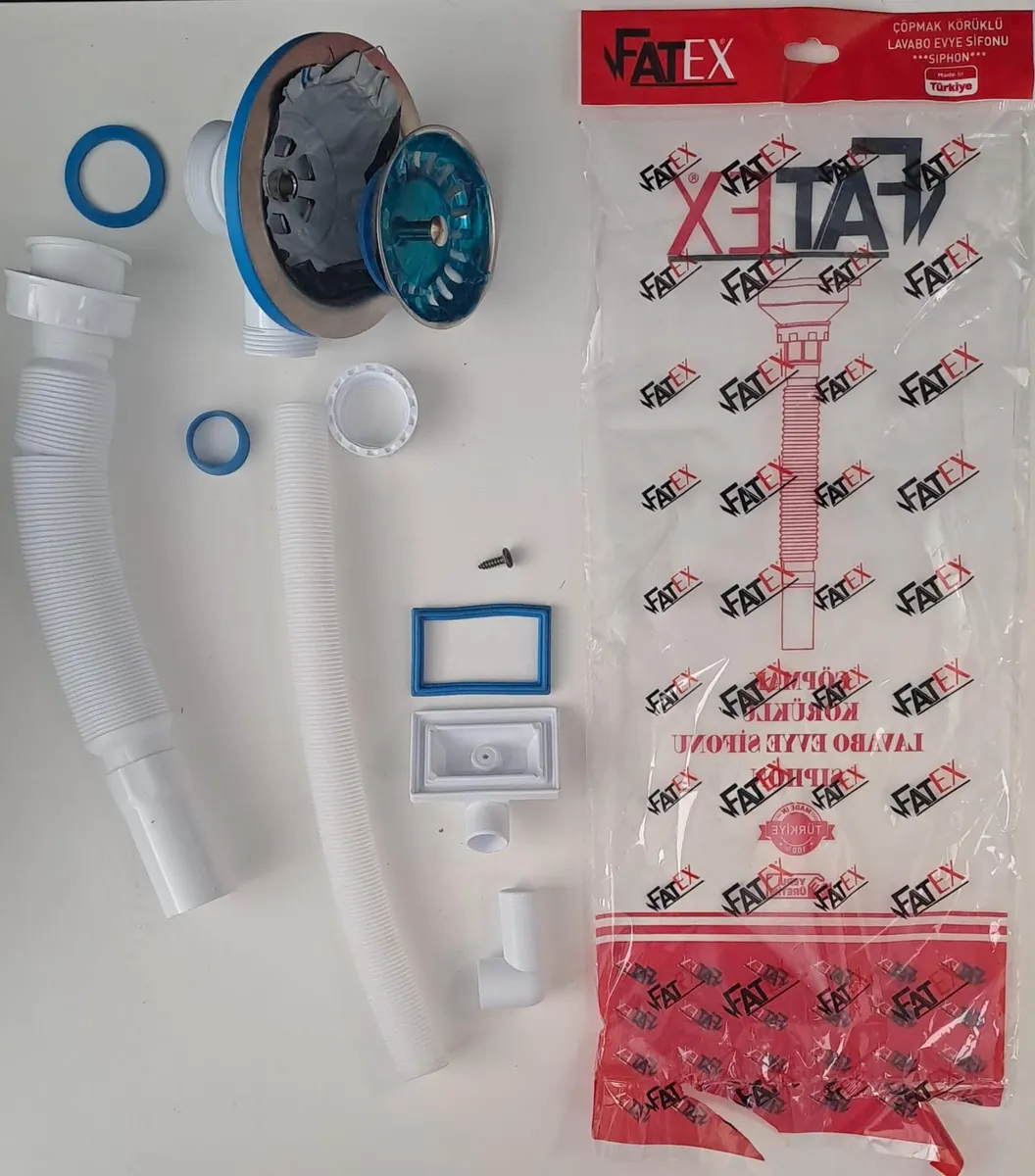 Fatex LÜX ÇÖP MAK Tekli Taşmalı Körüklü Sifon 110 / Ø 32 LİK Çıkışlı - Metal Bilyalı ( F-104-17 ) 4