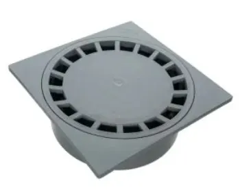 ÇAMUR KOVALI YER SÜZGECİ 25 x 25 cm - Ø 100 LÜK ALTTAN ÇIKIŞ YER SİFONU YUVARLAK KAPAK