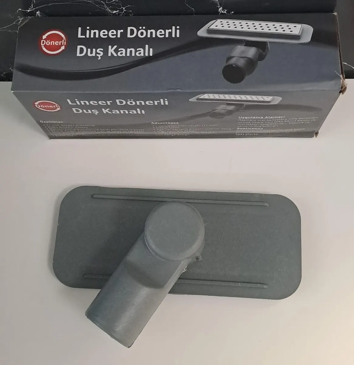 DUŞ KANALI ETEKLİ 20cm X Ø50 DÖNERLİ - EKO 2